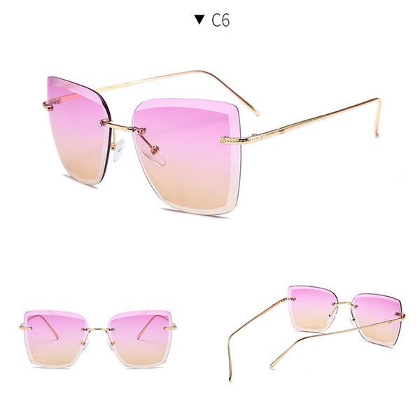 

rectangular gradient sunglasses fashion gradient sunglasses women color sunglasses large frame square sunglass hollow mirror legs female zsn