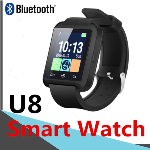 

u8 bluetooth смарт-часы запястье часы сенсорный экран для samsung android phone спящей монитор набора вызовов с розничным пакетом sim-карты