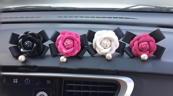

car interior bow flower clip fashion personality car fragrance air freshener with 2 aroma creative decoration xcz689