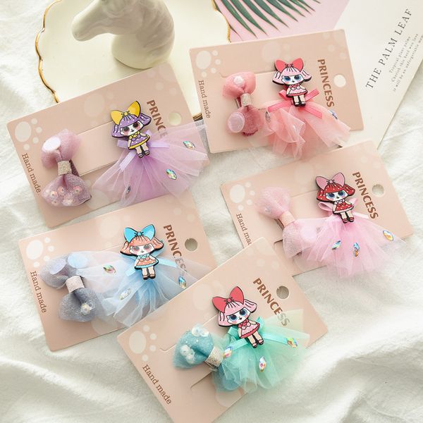 

2pcs / комплект новых девушки милых клипы принцесса луки волосы сладкое оголовье шпилька дети волосы украшение barrettes дети аксессуары, Slivery;white