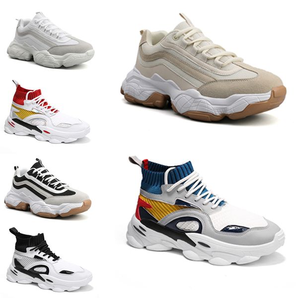 

non-brand men running shoes fashion sock shoes platform dad chaussures mens trainers walking athletic sport sneakers vintage 40-44 item 17, White;red