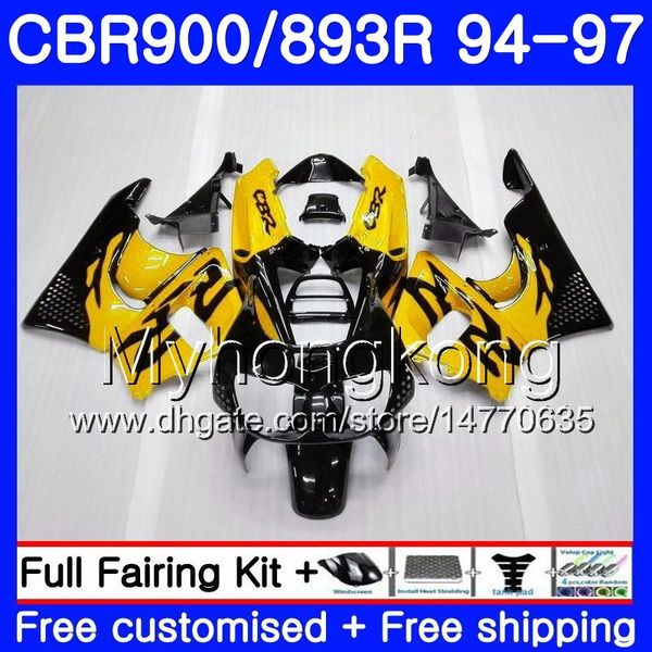 Body for Honda CBR893 RR CBR900RR CBR893RR 94 95 96 97 260HM.9 CBR 893 CBR900 RR CBR 893RR 1994 1995 1996 1997 Kit di vetratura giallo nero caldo nero caldo