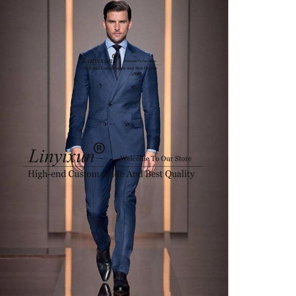 

2020 new style custom double breasted blue men suit groom tuxedo bespoke suits (jacket+pants+tie) costume homme, White;black