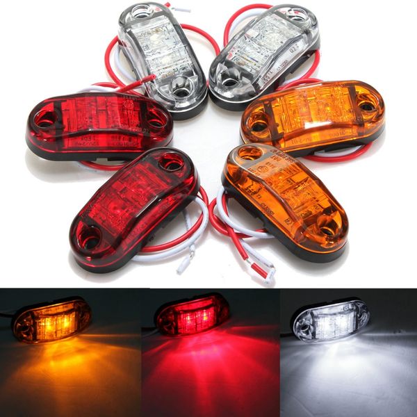 

2pcs car led side marker light clearance lamp car truck trailer caravan 12v 24v car styling white red amber