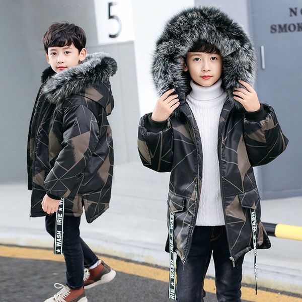 

2019 Winter Jackets for Boys Warm Kids Clothes Snowsuit Outerwear & Coats Children Clothing Baby Fur Hooded Coat Infant Parka, Black