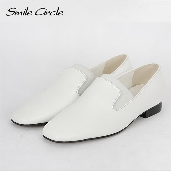 

smile circle slip-on flats platform shoes women spring fashion british style casual low-heeled square toe ladies shoes, Black