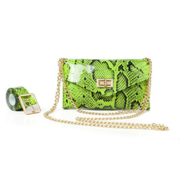 

fluorescent snake print belt bag fashion women's waist bag casual heuptas mini fanny pack outdoor purse