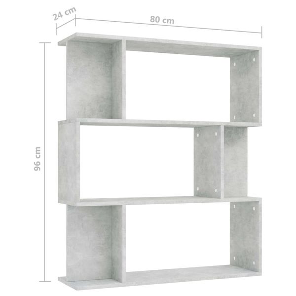 

gray concrete bookcase / partition 80x24x96cm in chipboard living room furniture