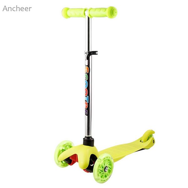 

kids 3-wheel 4 levels adjustable height kick scooter with led light up wheels children foot scooters exercise toys