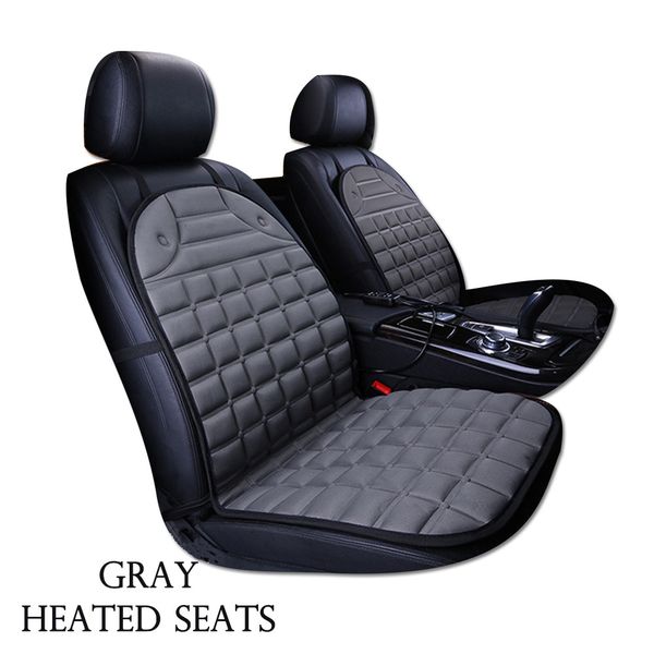 

2pcs car heated seat car seat covers set auto 12v heating heater fit most cars covers with tire track styling warmer pad winter