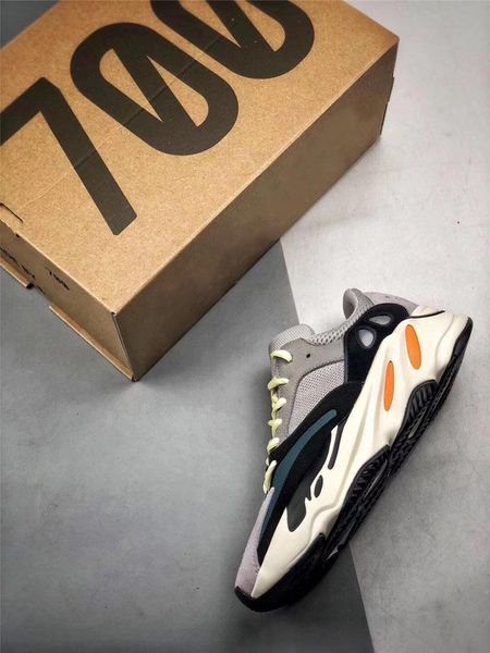 

2019 authentic originals 700 wave runner solid grey chalk white core black 3m reflective kanye west men women running shoes sneakers b75571