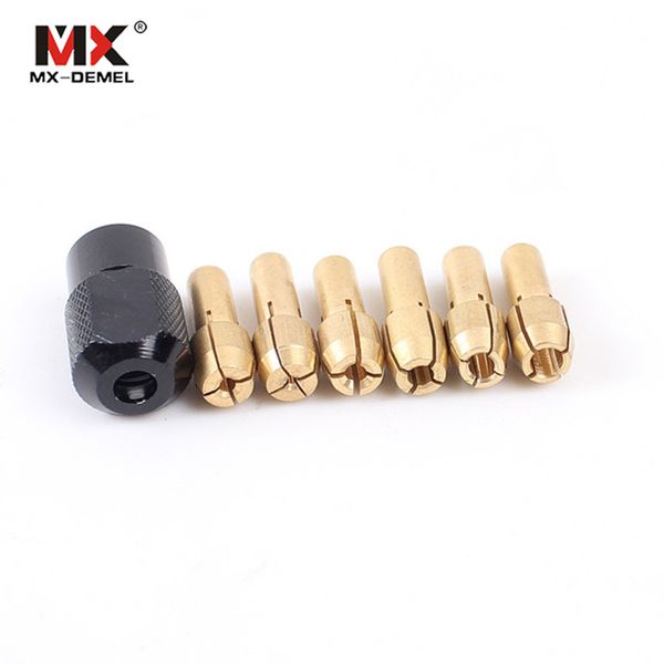 

mx-demel 7pcs dremel brass collet m8 * 0.75mm 1.0 / 1.6 / 2.0 2.4 3.0 3.2mm fits dremel style rotary tools accessories