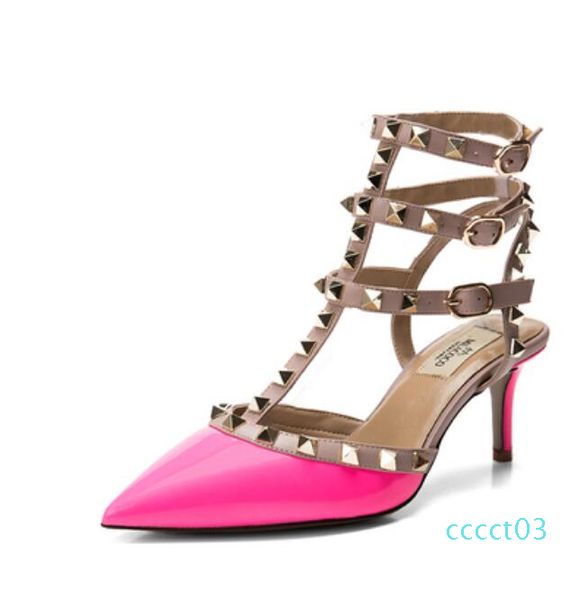 

in the summer of 2020 documentary shoes rivets high female thin with fashionable joker show thin nude sandals word buckle documentary ct3, Black
