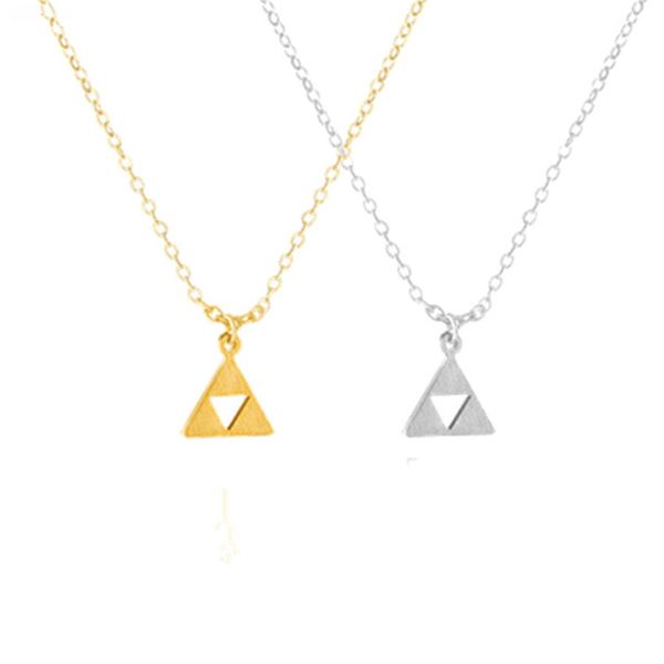 

game jewelry triforce the legend of zelda pendant necklace for women men stainless steel chain triangle charms chokers collares, Silver