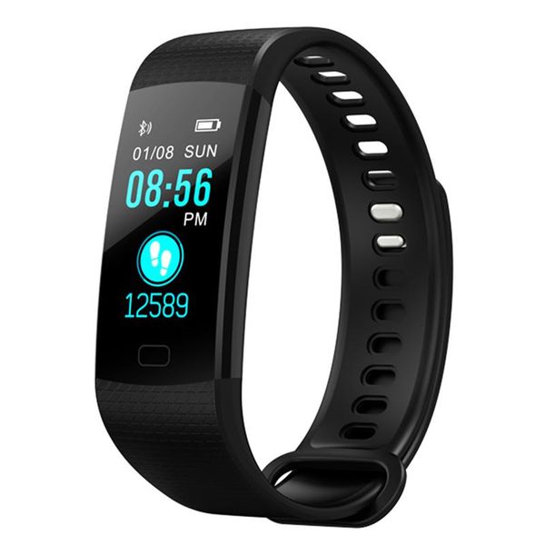 

y5 sport smart bracelet wristband watch heart rate monitor fitness tracker, Slivery;brown