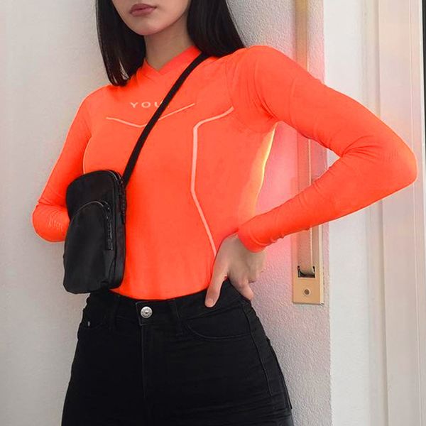 

women long sleeve fitness t-shirt workout sport yoga blouse shirts thj99, Black;red