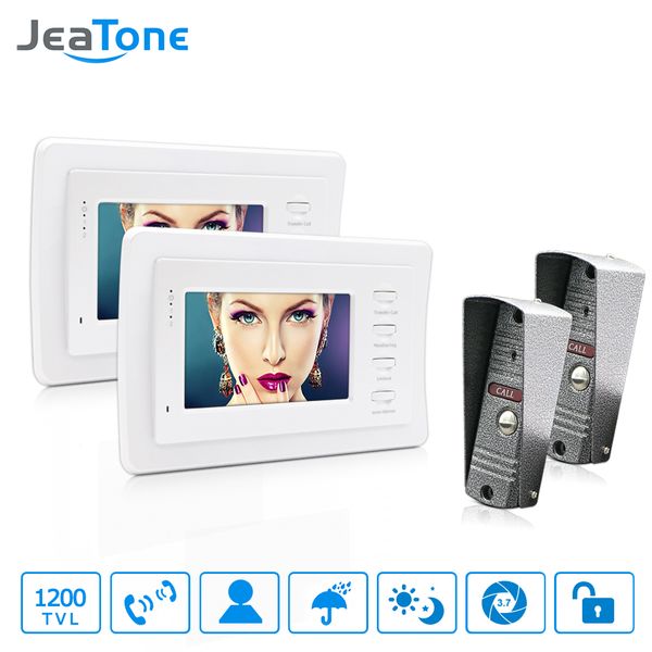 Jeatone 4white Monitor Manual Button Speakerphone Intercom Video