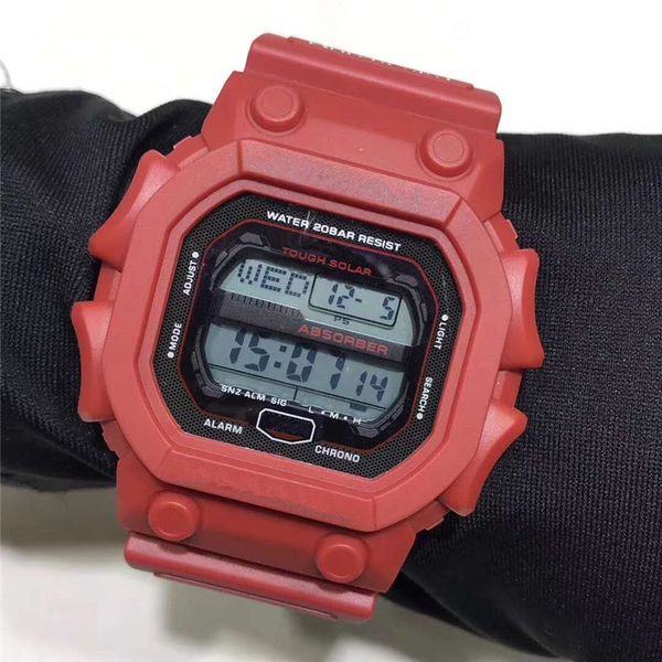 

Square g fa hion purple tyle watche men port hock re i tant led all function work watch large dial rubber port wri t watche drop hip, Slivery;brown