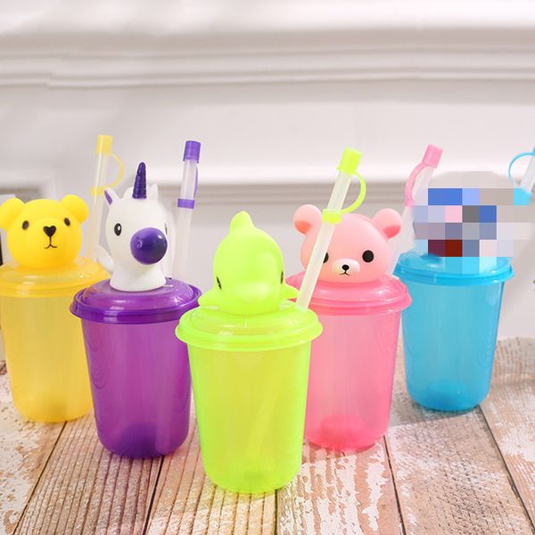

401-500 ml style luminous creative cartoon milk tea cups juice cups drinking cup coffee mug straw cup t2i5251