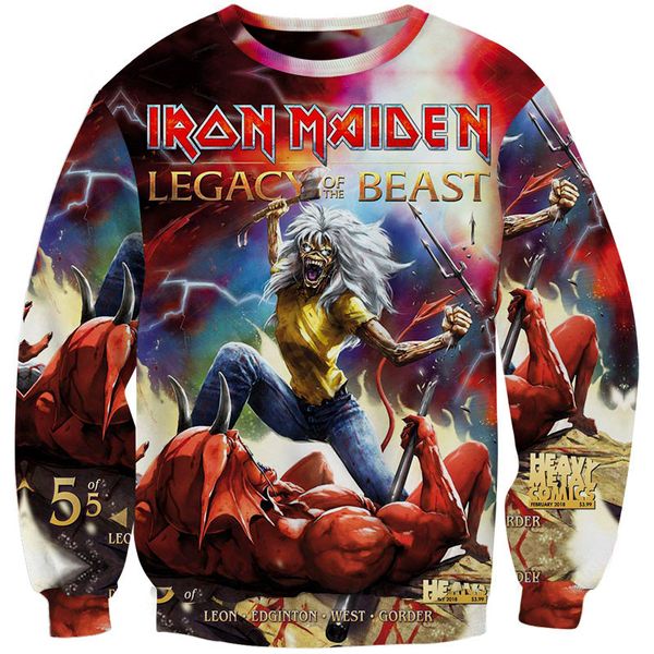 

iron maiden hoodie men women 3d print pullovers rock music band long sleeve tee shirts eddie jumper hip hop male, Black