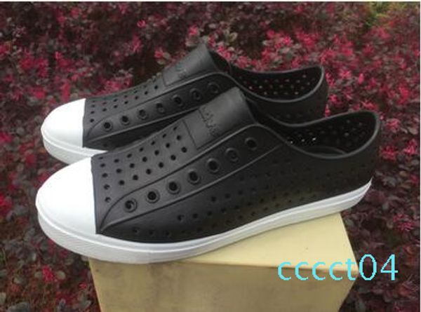 

2017 summer lover hole hollow sandals mules footwear couple shoe women anti-skid beach flats casual shoes sandalias ct04, Black