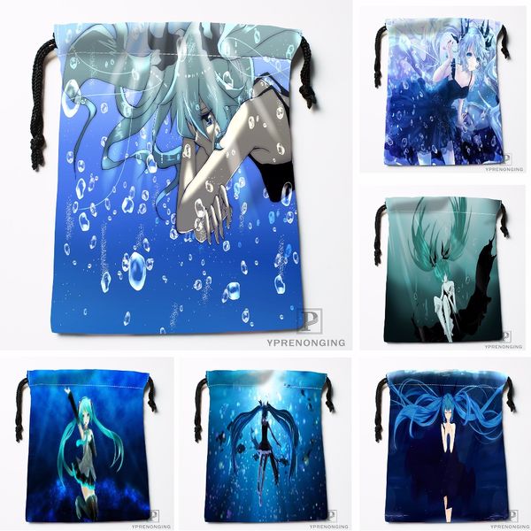 

custom deep sea girl hatsune miku drawstring bags travel storage mini pouch swim hiking toy bag size 18x22cm#0412-11-112