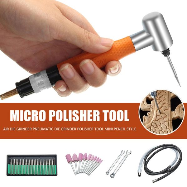 

doersupp high-speed 90 degree air micro die angle grinder 3mm mini engraving pneumatic polishing rotary kit pencil polisher tool
