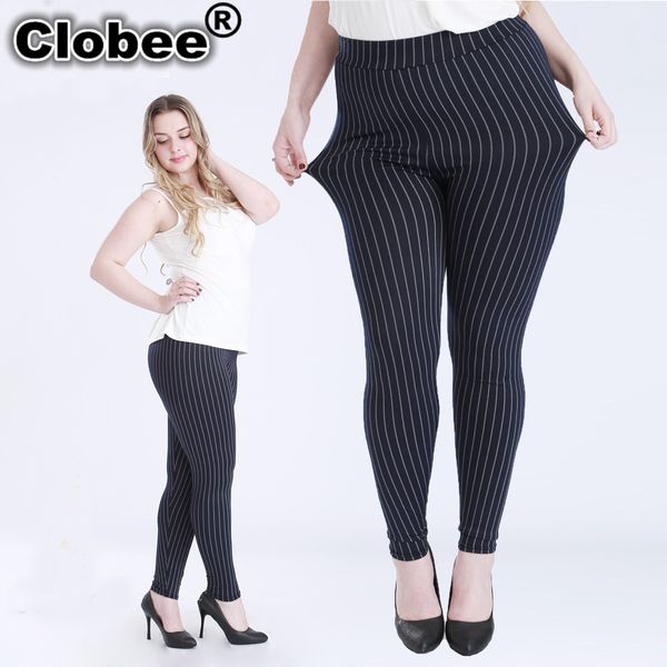 

big size fat female women vertical stripe faux jeans legging plus size 5xl legging for 100kg women thin type stretchy pants, Black