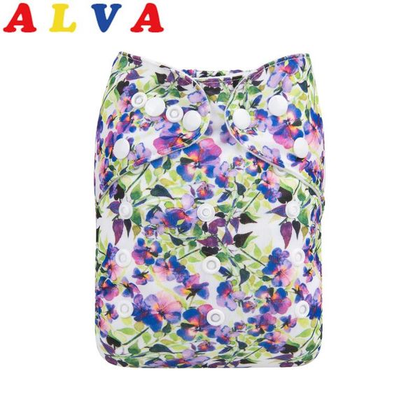 

alvababy new arrival baby cloth nappy double row snaps cloth diaper with microfiber insert