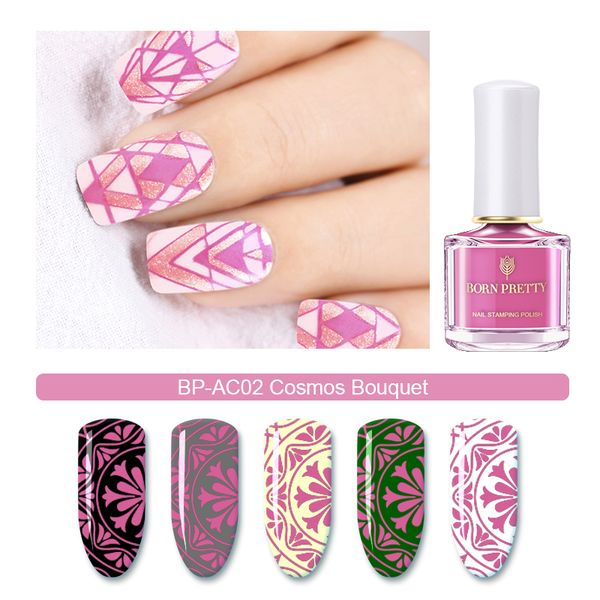

born pretty candy colors series nail stamping polish 6ml light purple pink stamp lacquer colorful manicure art printing varnish