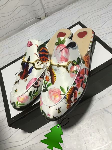 

newmules princetown designer men's and women's slippers classic slippery metal buckle beach slippers soft slippers6-45, Black