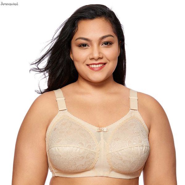 

plus wired bra size non womens full cup lace unlined firm wire support molded good quality drop shipping, Red;black
