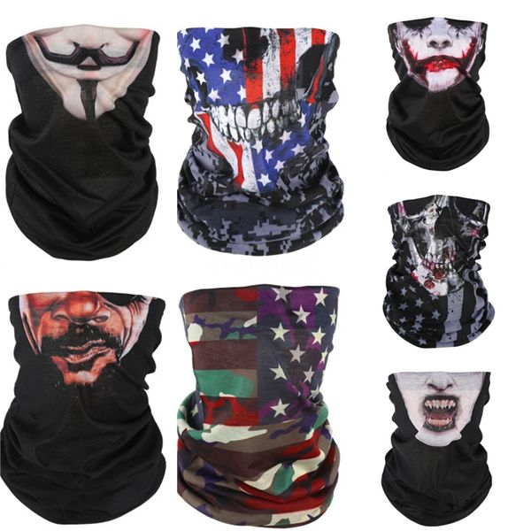 

oipxy outdoor uv skull scarf windproof magic protection bandana ski hiking fishing neck skull scarf camping cycling face mask hiking scar#91, Blue;black