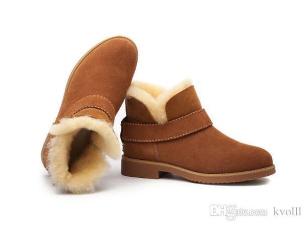 

2020 classic design new real australia goat skin sheepskin snow boots martin boots short women boots keep warm shoes ing, Black
