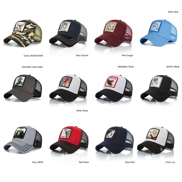 

2019 new summer fashion men's sun hat cool animal embroidery baseball caps women breathable mesh streetwear bone hat, Blue;gray
