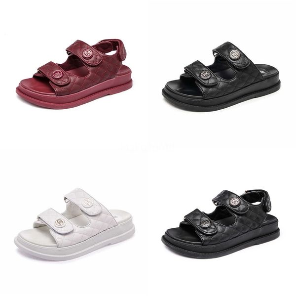 

luxury designer woman flat sandals 2020 summer beach sandals rasteirinha female casual low heel ladies work shoes mules c06#309, Black