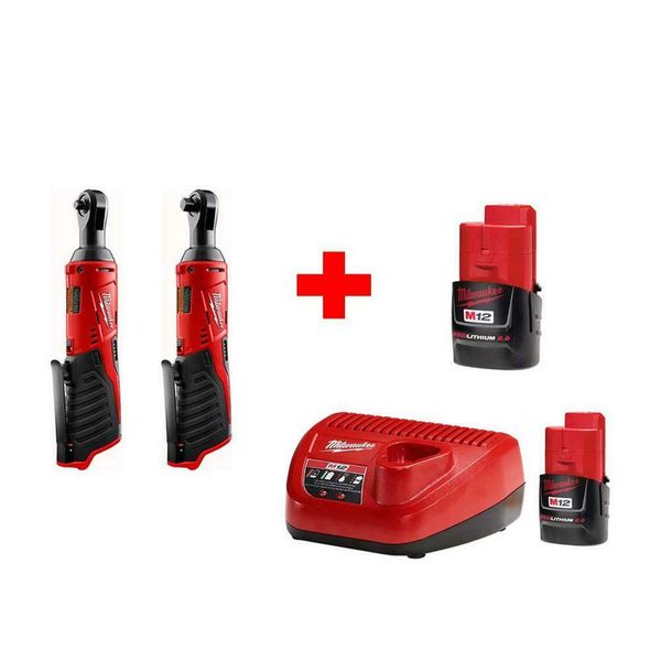

Milwaukee 1 4 and 3 8 inch ratchet combo kit cordle 12v tool batterie charger