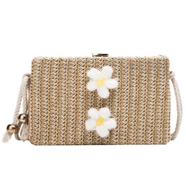 

asds-new korean casual shoulders versatile small square bag summer fashion foreign woven crossbody bag