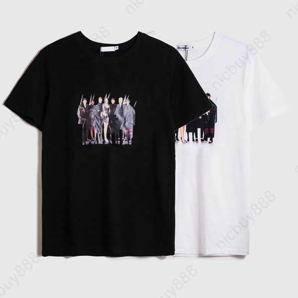 

2020 моды дизайнер роскошных летних мужские классические женщины фото письмо одежда тенниска простой тенниску вскользь хлопок тройник топ ма, White;black