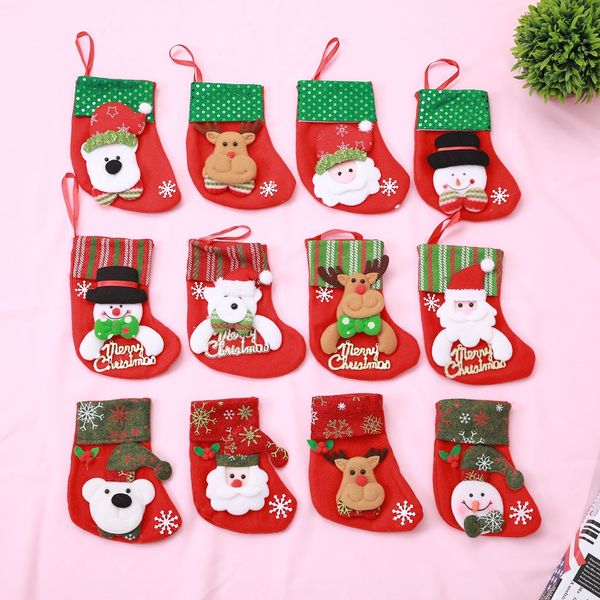 

christmas socks gift bags small boutique candy decoration gift bags christmas snowman deer old socks pendant