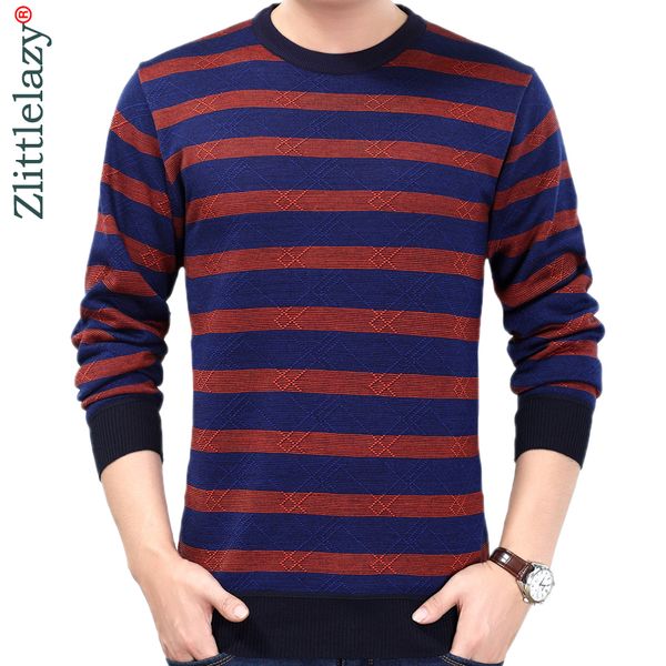 

2019 new designer pullover striped men sweater dress thick winter warm jersey knitted sweaters mens wear slim fit knitwear 50561, White;black