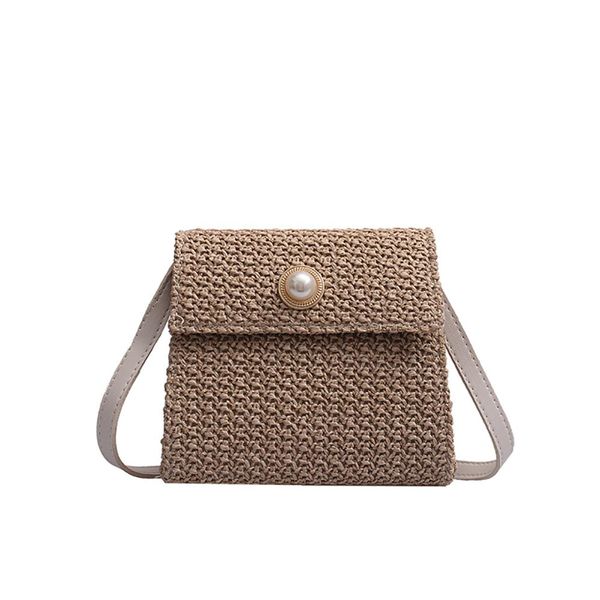 

pearl straw bags for women 2019 summer shoulder messenger bag ladies beach bag female purses and handbags