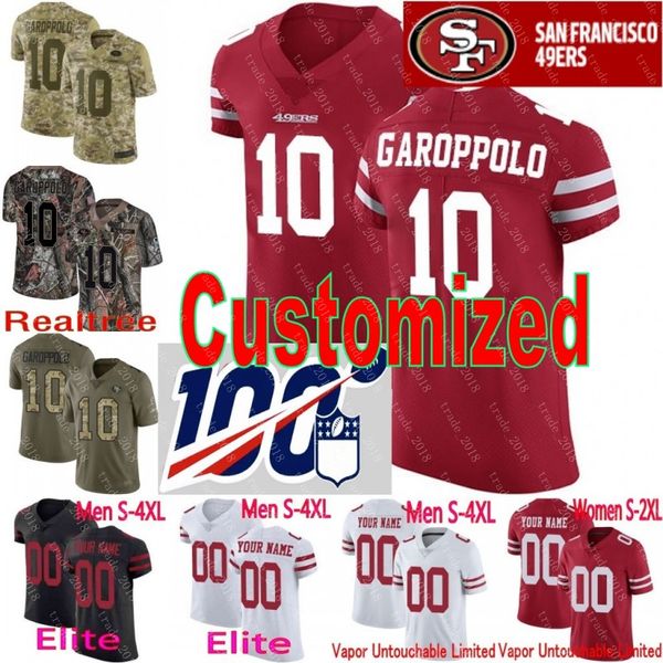 

100th patch cu tom 49er men youth women an franci co george kittle garoppolo joe montana richard reuben kaepernick nick bo a camo elite