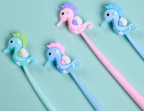 

gel pen wholesale 96pcs/lot creative cartoon hippocampus neutral pen 0.5mm black office stationery writing supplies gp817