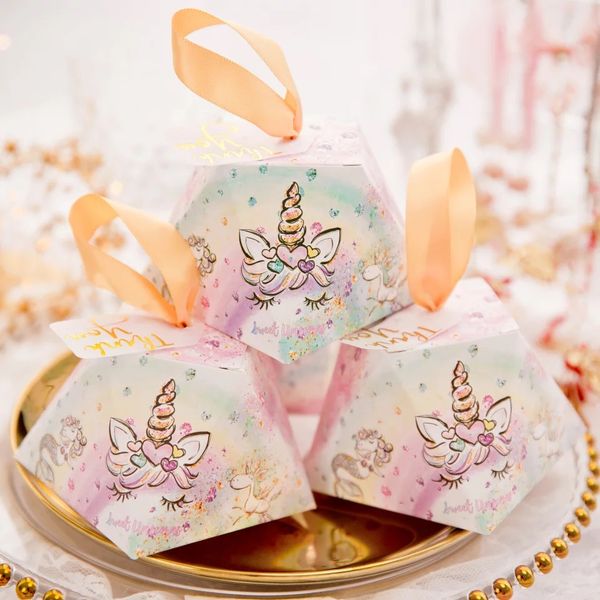

алмазная форма marble цветочных фламинго unicorn коробка конфет венчание bomboniere коробка подарок партия шоколад мешок 50шт