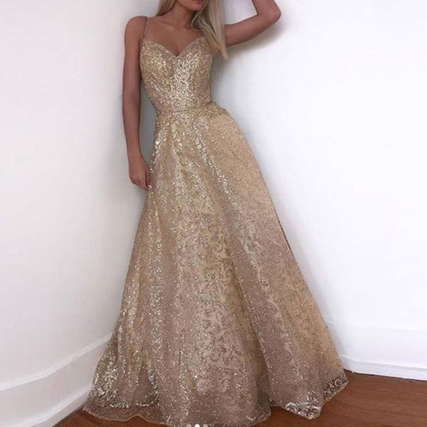 

casual dresses maxi champagne gold floor length party dress, Black;gray