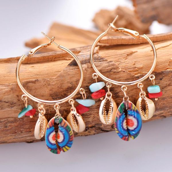 

gypsy multicolor sea shell подвеска заявление серьги для женщин boho brincos ручной работы природный камень кисточкой серьги подарка ювелирн, Silver