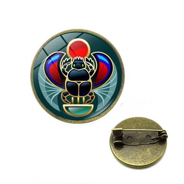 

2019 symbol of strength egyptian scarab glass dome brooches ancient eye of horus egypt pins jewelry fashion charm women gift, Gray
