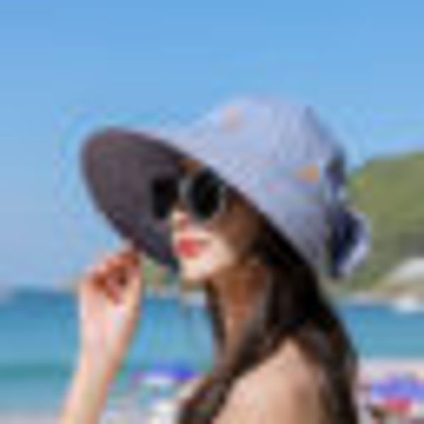 

summer hat female empty cap 2019 korean outdoor sunscreen cap cycling sunshade cap female empty sunhat, Blue;gray