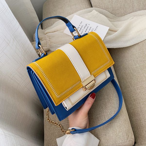 

лето 2019 новых матовой контрастность женской моды цепь плеча диагональ малого квадрат сумка